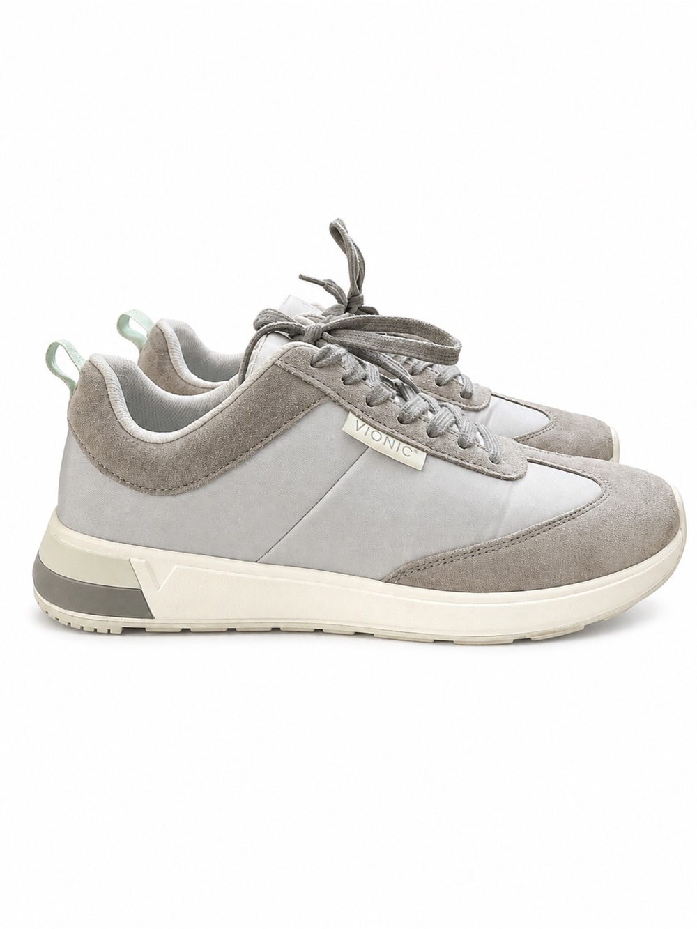 Vionic Breilyn Gray Suede & Mesh Sneakers Women’s Size 9 Comfort Walking Shoes